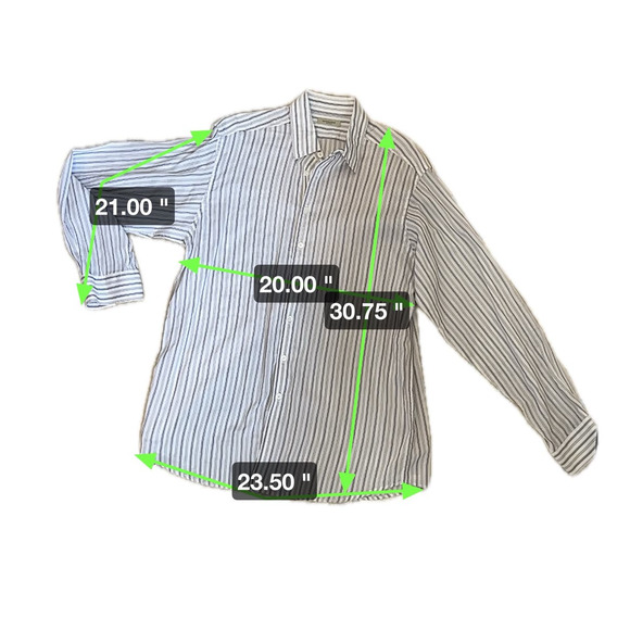 Burberry White & Purple Striped Buton Down Shirt sz L - Picture 4 of 11